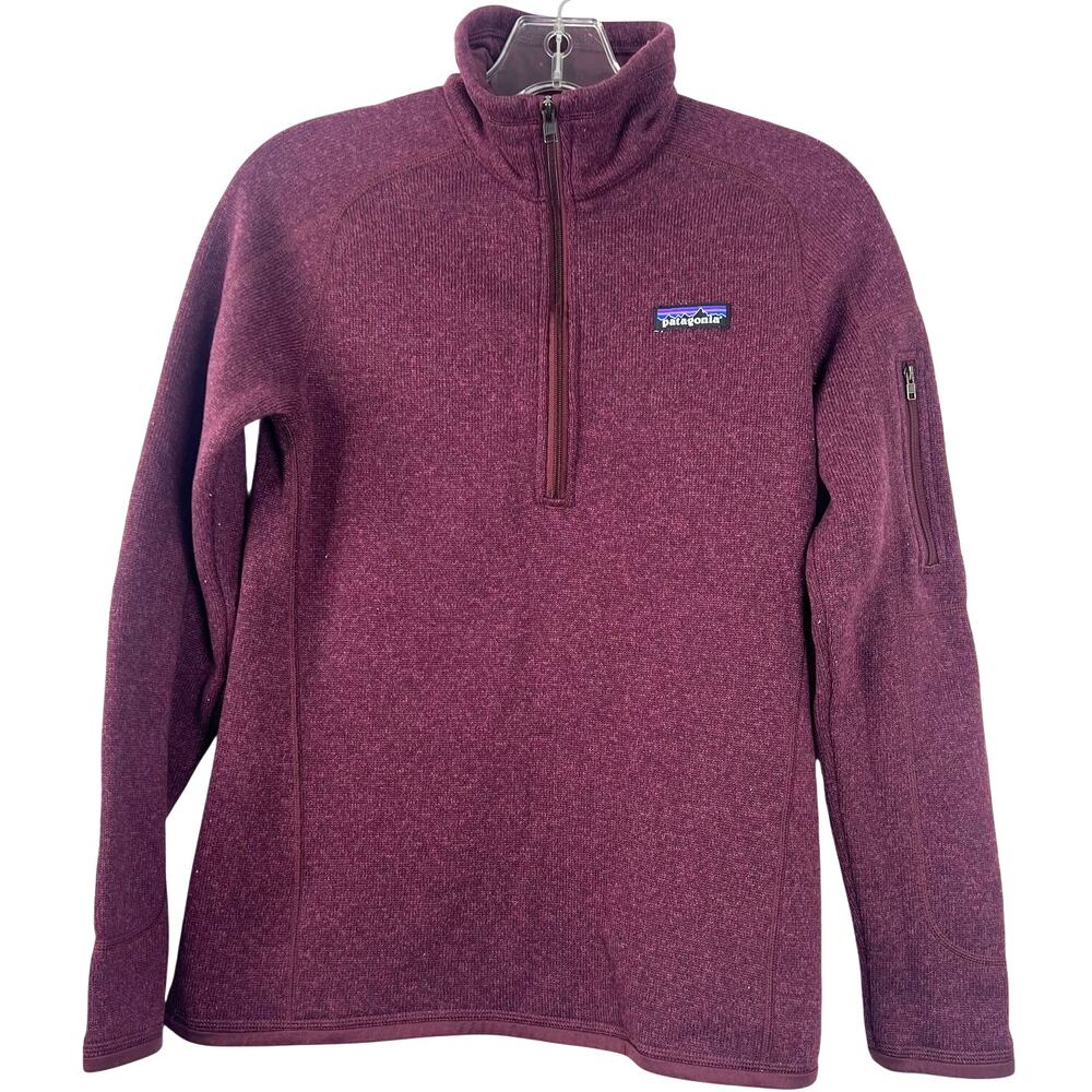Patagonia Women's Better Sweater 1/4 Zip Burgundy Activewear Pullover Top Size S - Picture 2 of 16